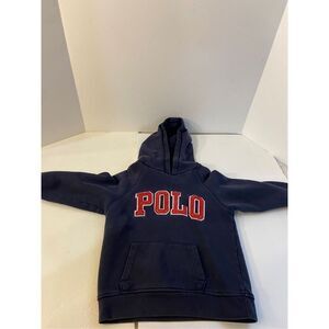 Polo sweatshirt hoodie boys size 5 navy red rn#113338